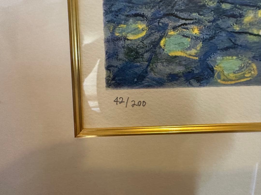 クロード・モネ 睡蓮 リトグラフ 約70cm x 30cm - メルカリ