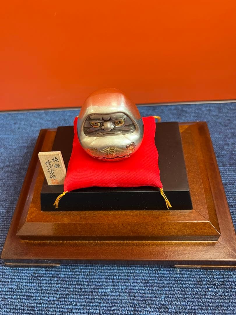 1198 純銀☆武比古作 ダルマ☆ケース入り 置物 福達磨 シルバー - メルカリ