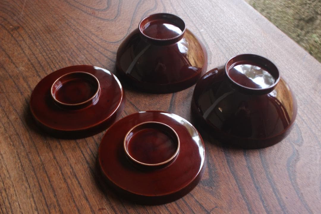 時代逸品！上質紅溜塗に極上高台寺蒔絵の美しいお椀2点（検