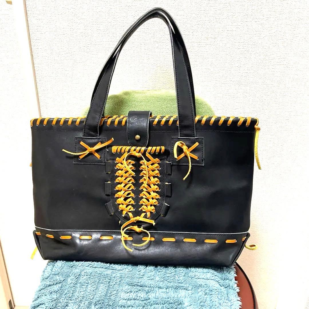 久保田スラッガートートバッググローブレザー グラブ革 ブラック