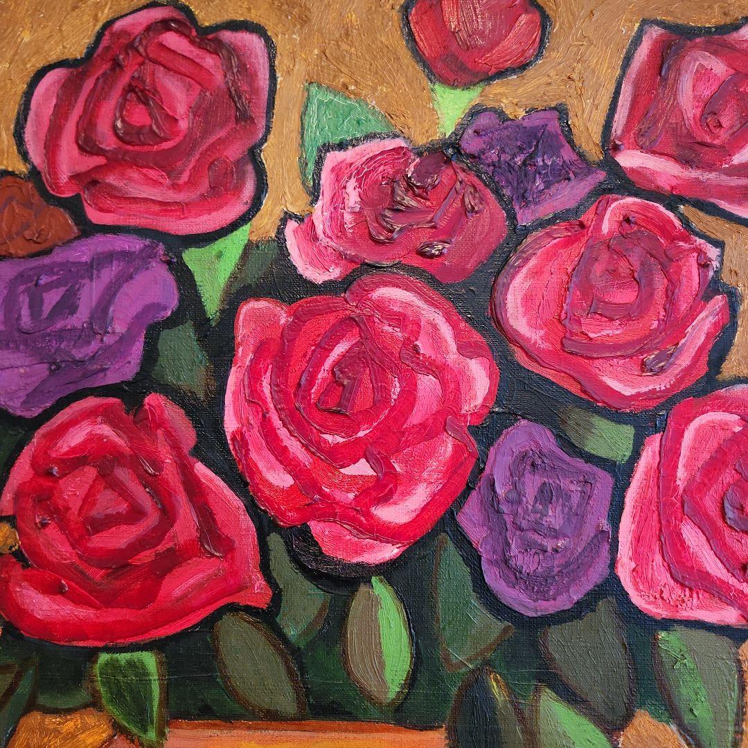 田渕眞兒　油絵　油彩画　薔薇シリーズ　花　No.2-15+s