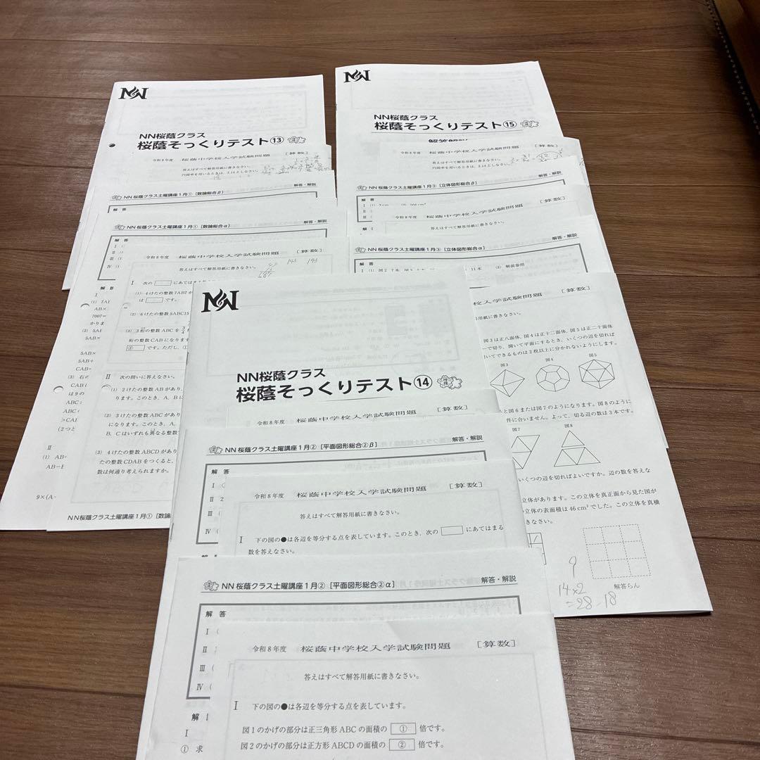 NNN桜蔭算数そっくりテスト 13-14-15 ＋a+b 令和8年 NN桜蔭算数そっくりテスト13.14.15 - メルカリ