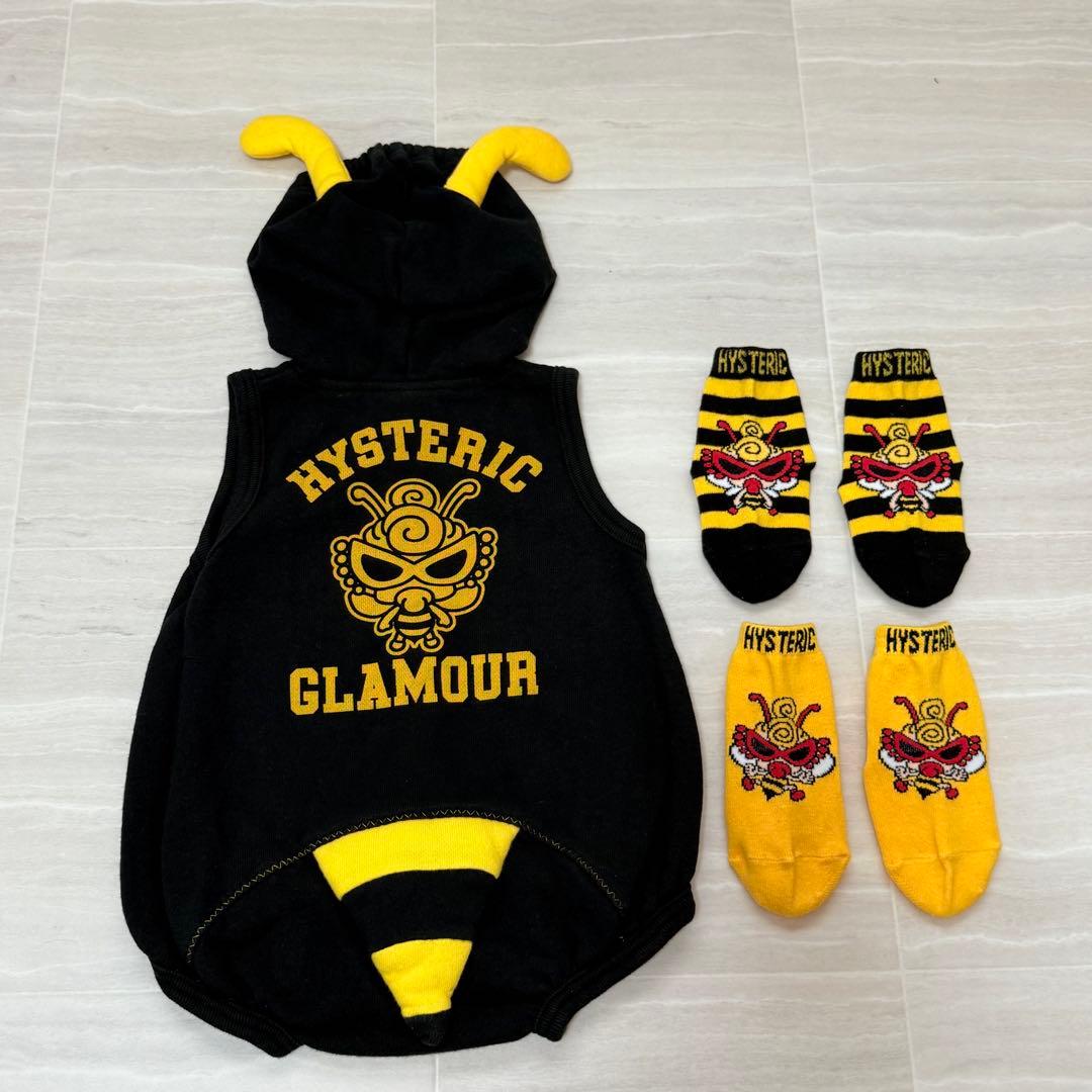 【未使用】ヒステリックミニ　«70» ハチ ロンパース 靴下 3点セット ヒステリックミニ はち ロンパース 70 - メルカリ