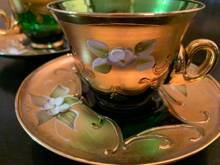 MURANO ムラノ • ベネチアン ガラス カップ＆ソーサー 2客 24金 - メルカリ