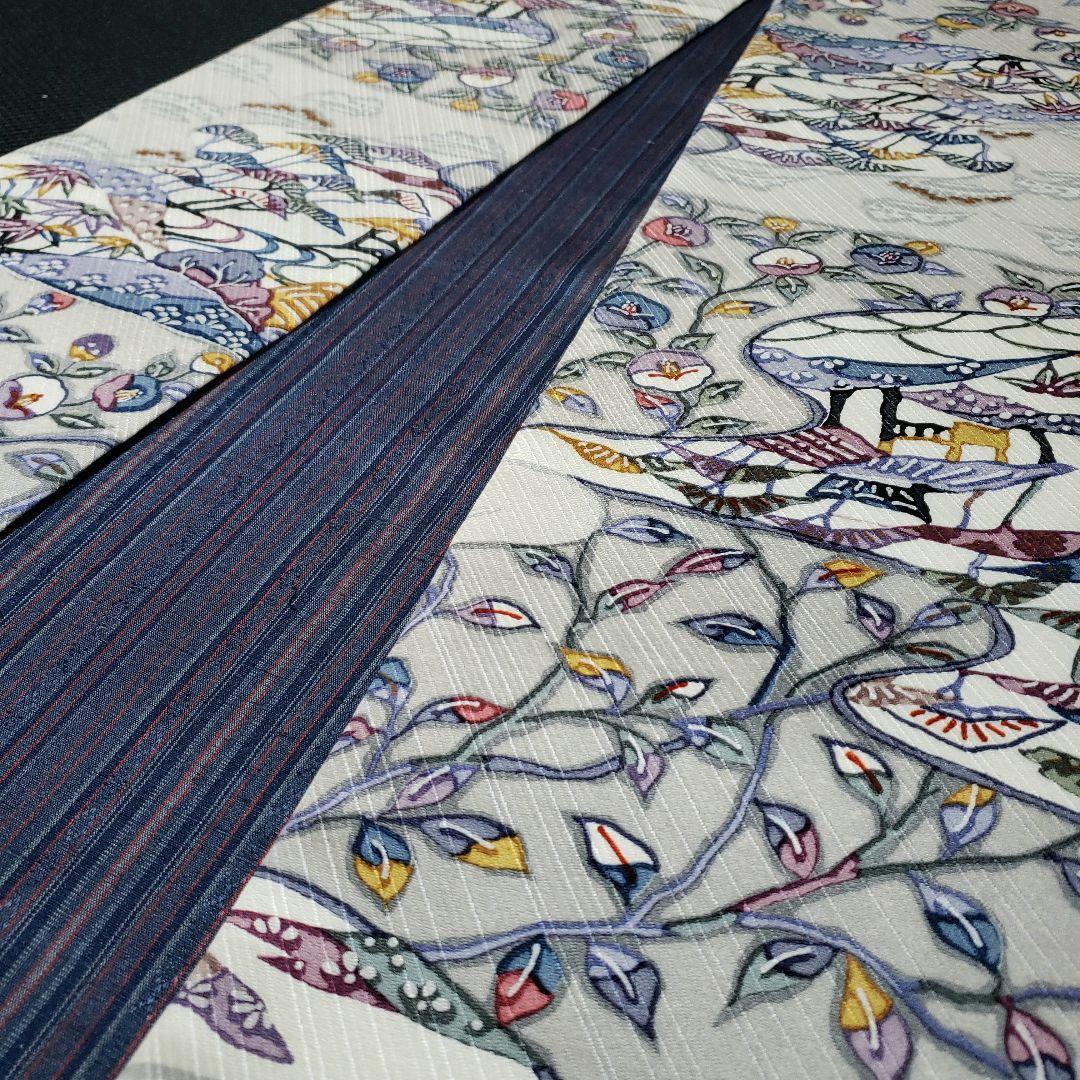 半幅帯 正絹 リバーシブル 紅型 丹後ちりめん 正絹紬 - メルカリ