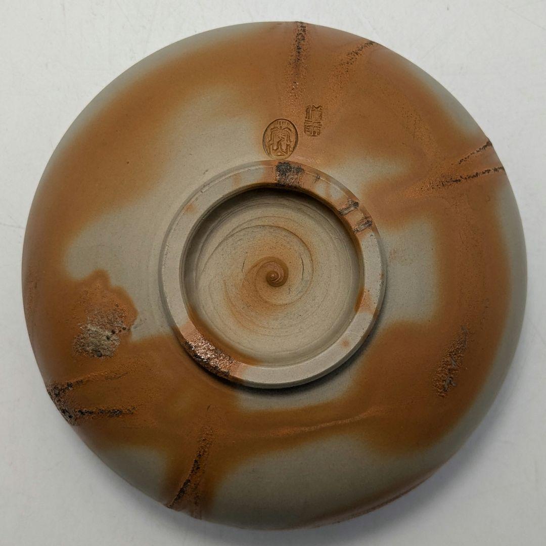 金継ぎあり】三代 松田華山 備前焼 緋襷茶盌 共箱共布 抹茶碗