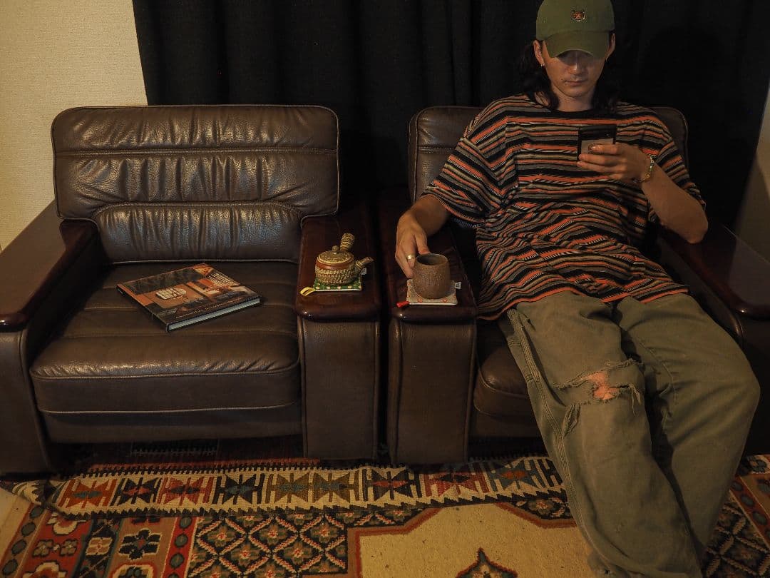 【値引中】\"karimoku\"レザー1PソファB