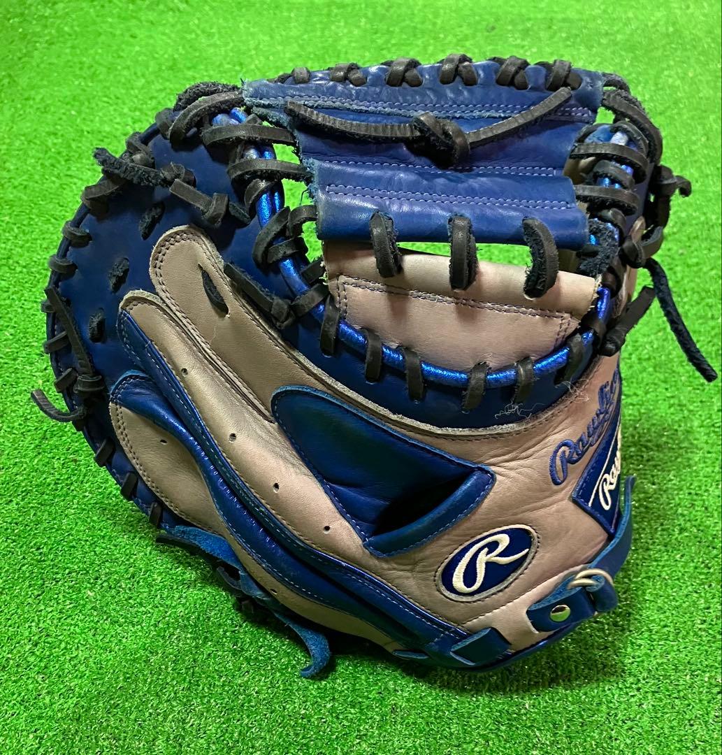 一般軟式 野球 キャッチャーミット Rawlings ブルー グレー 大人用 野球 ローリングス HOH 軟式ミット キャッチャーミット 軟式用 捕手用