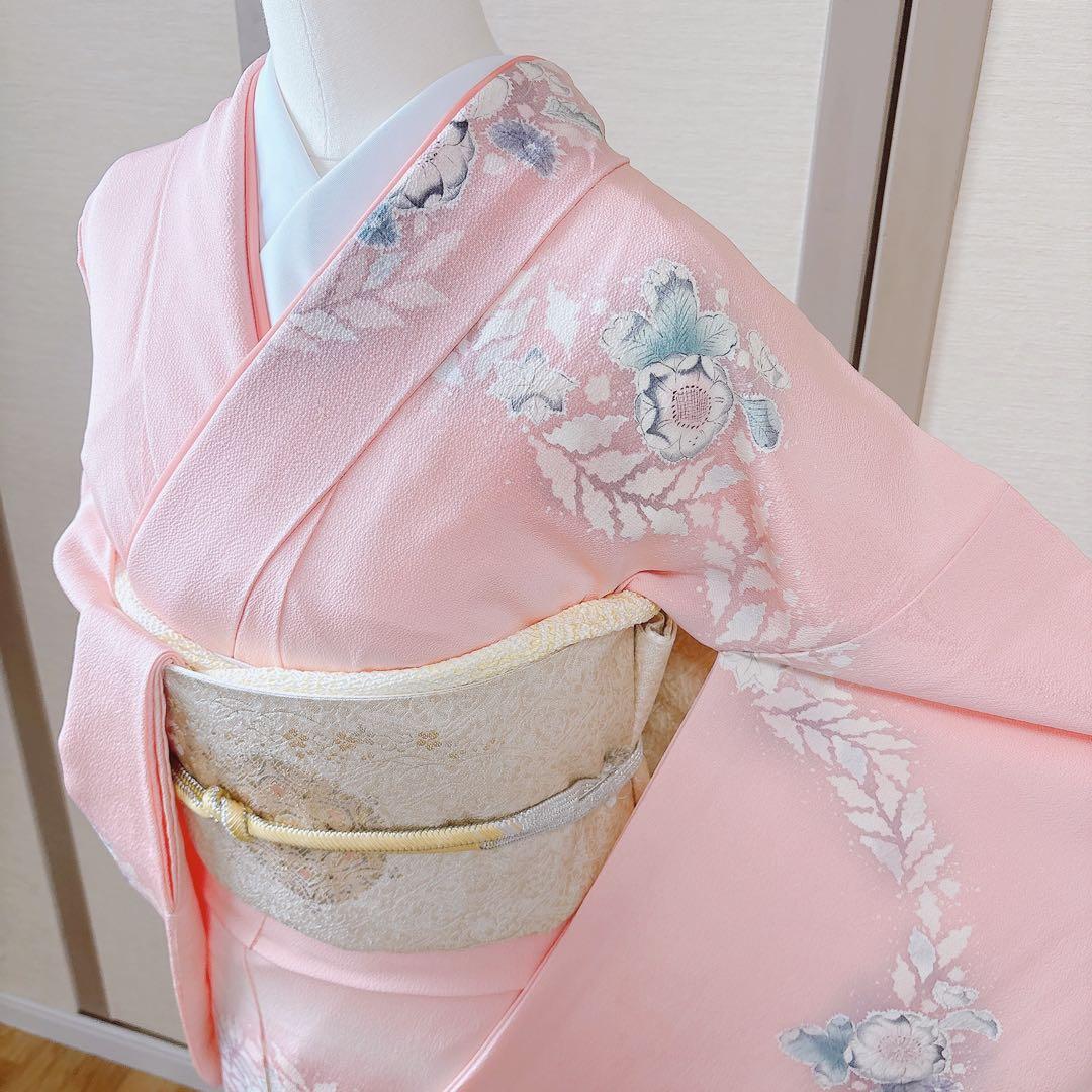 正絹 訪問着 辻が花 翠山工房 裄68 卒業式 入学式 M L ピンク - メルカリ