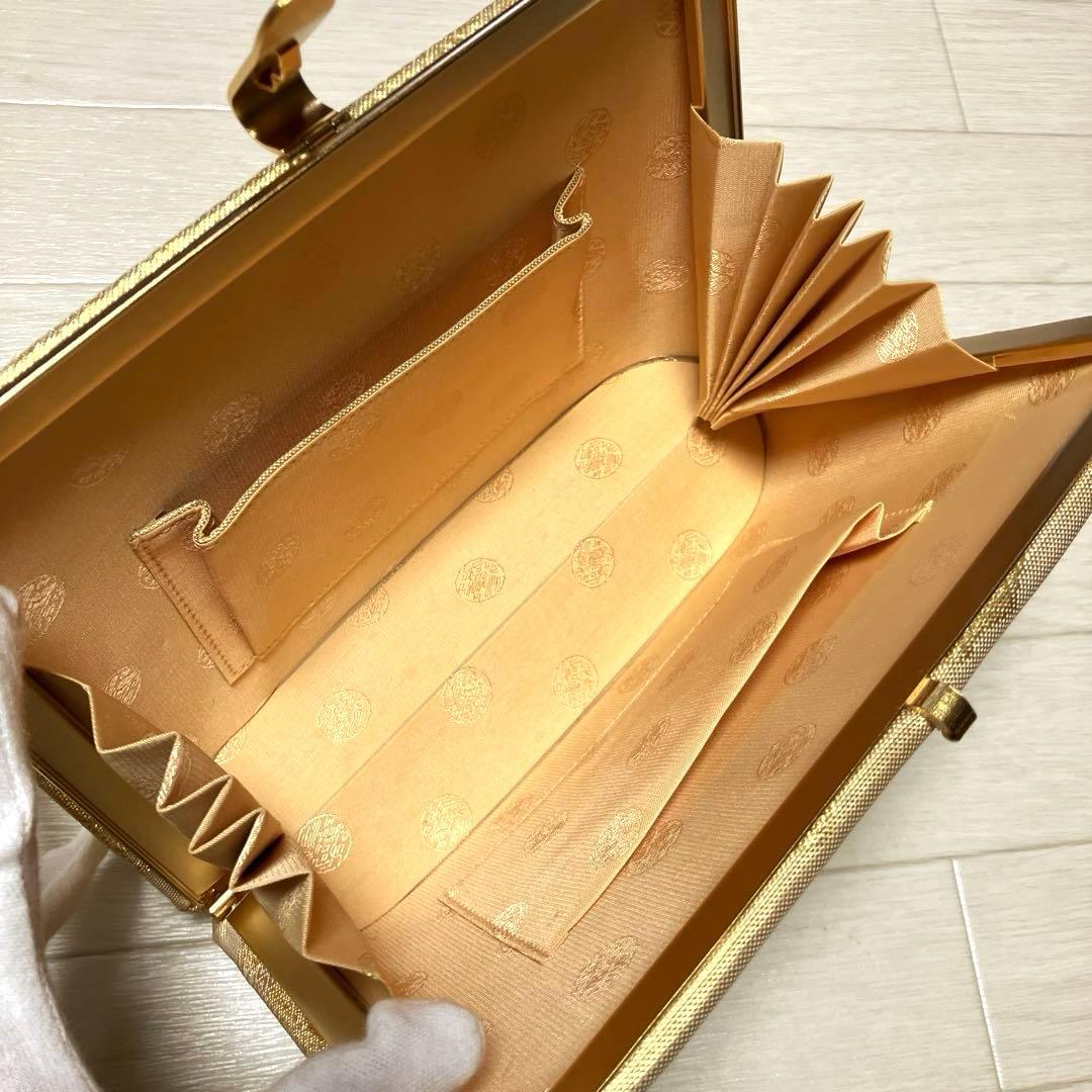 《美品・箱付き》東京胡蝶　草履バッグセット　帯地　ゴールド　二石草履フォーマル