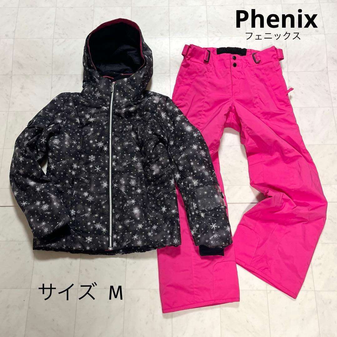 フェニックス スキーウエア レディース M ピンク 黒 雪模様 ウエア上下 フェニックス phenix レディース スキーウェア 上下セット Phenix Camo
