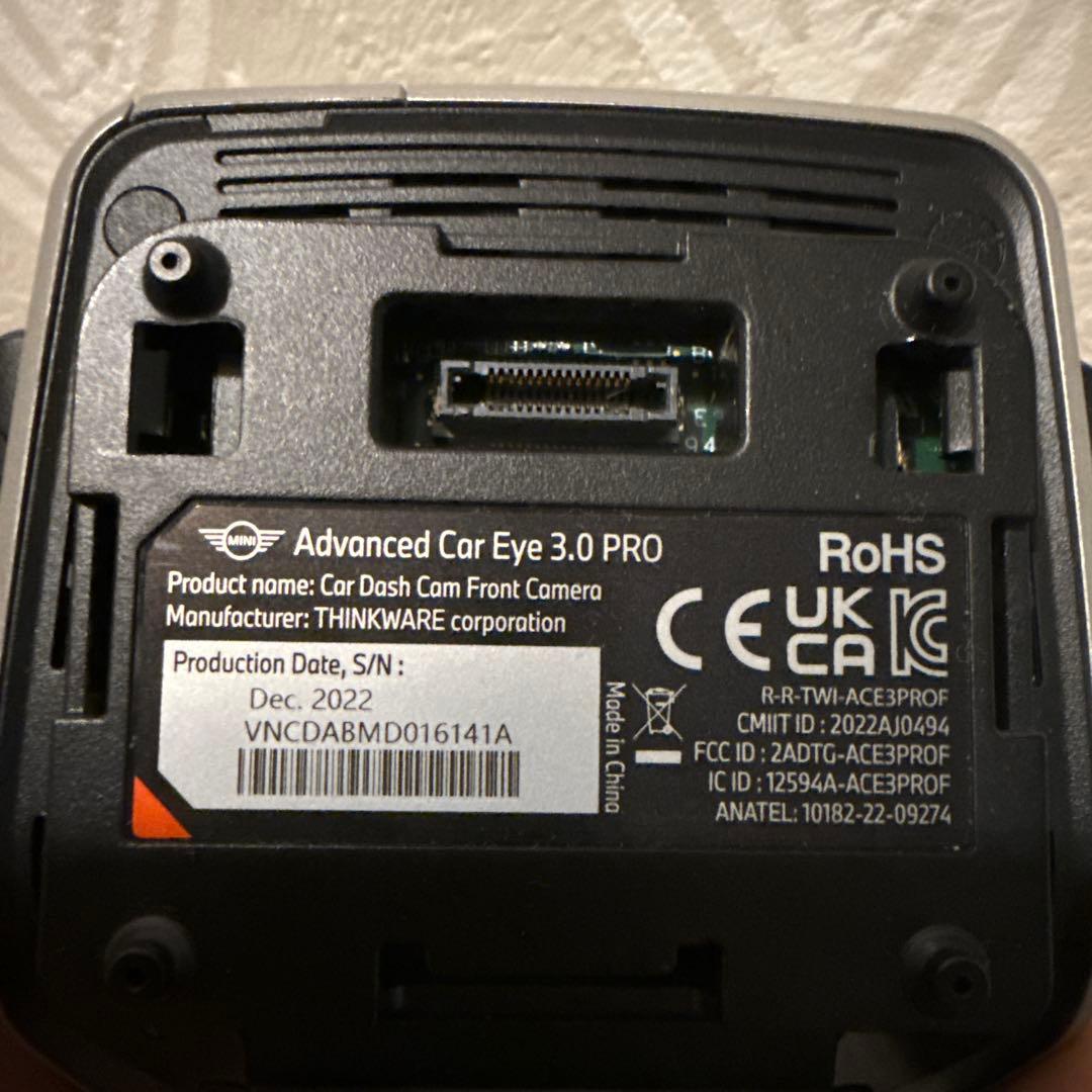  MINI純正 ドラレコ　アドバンスドカーアイ3 プロ 2022