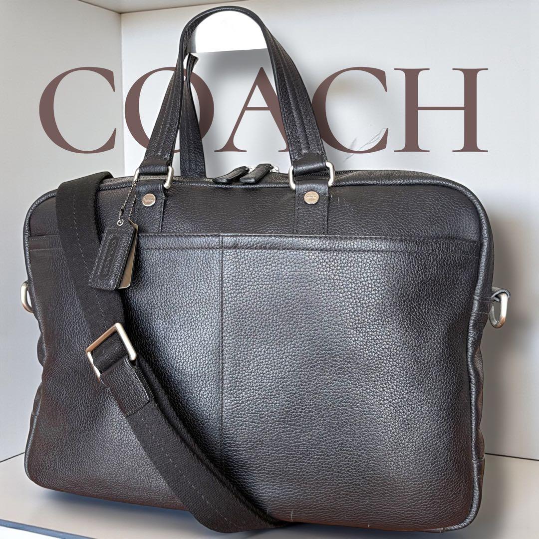 コーチ COACH レザー 2WAYビジネスバッグ 黒斜めがけ A4可能 - メルカリ