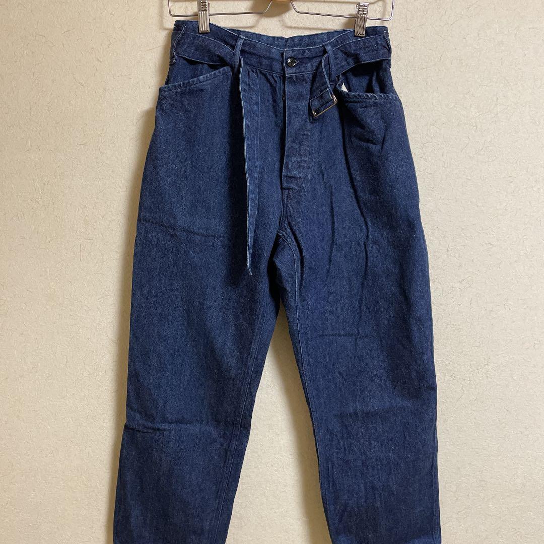 comoli ベルテッドデニム サイズ1 インディゴブルー L108818116