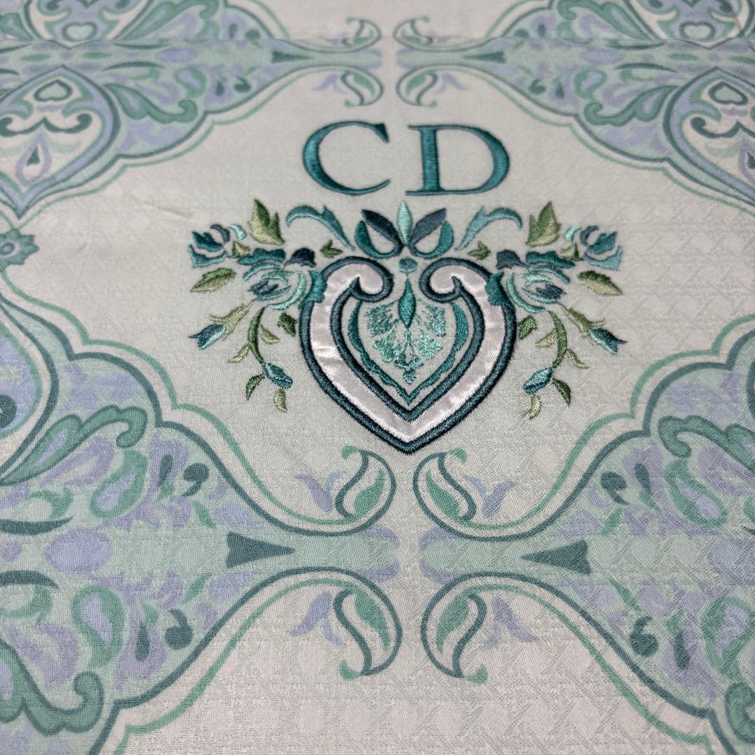 クリスチャンディオール CDロゴ ダウンケット グリーン 羽毛 掛け布団