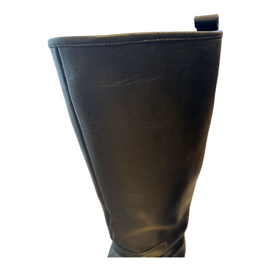 カミナンド ライディングロングブーツ レザー 厚底　黒 24.0cm 8サイズ