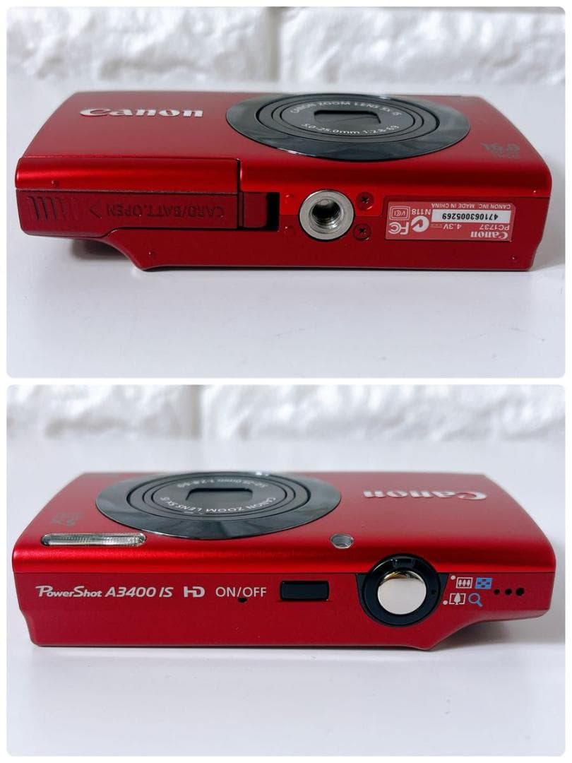 Canon PowerShot A3400 IS レッド デジタルカメラ 大人気 - メルカリ