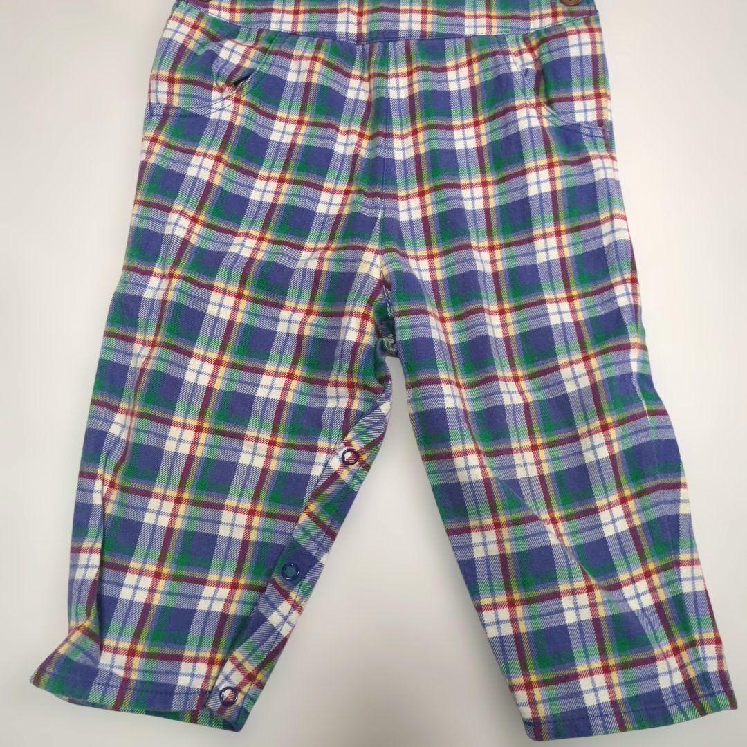 ファミリア チェック柄オーバーオール 90 - メルカリ