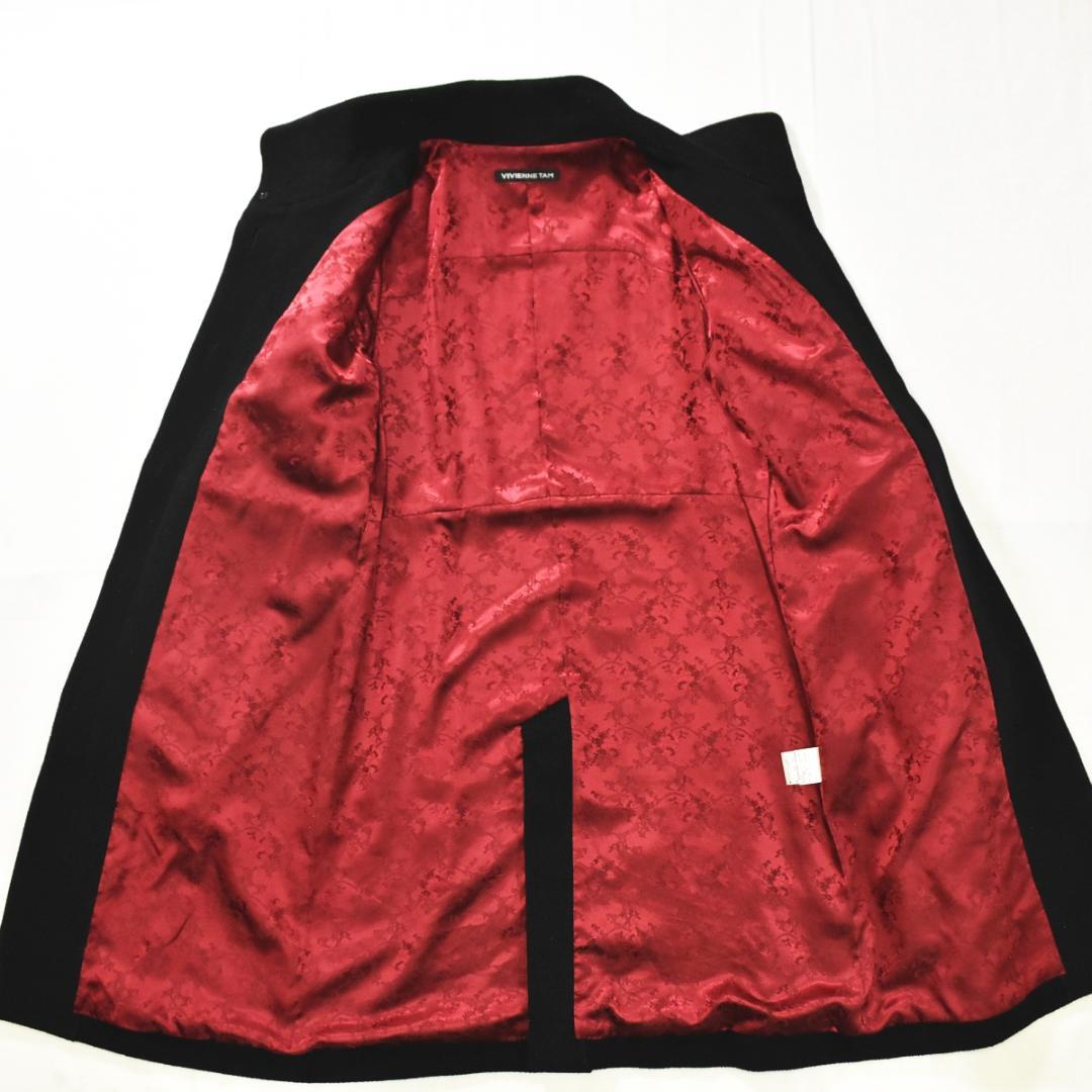 上質】ビビアンタム アンゴラ混ウールロングコート 2 ブラック（裏地