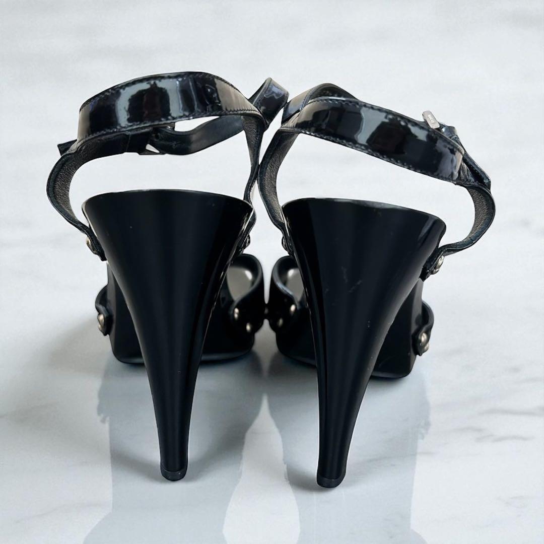 GUCCI ホースビット サンダル　スタッズ　パテントレザー　24.5cm