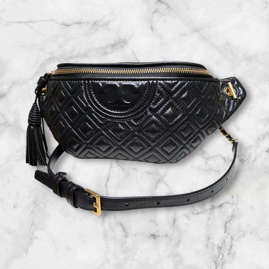 Tory Burch トリーバーチ ウエストバッグ キルティングレザー BLK