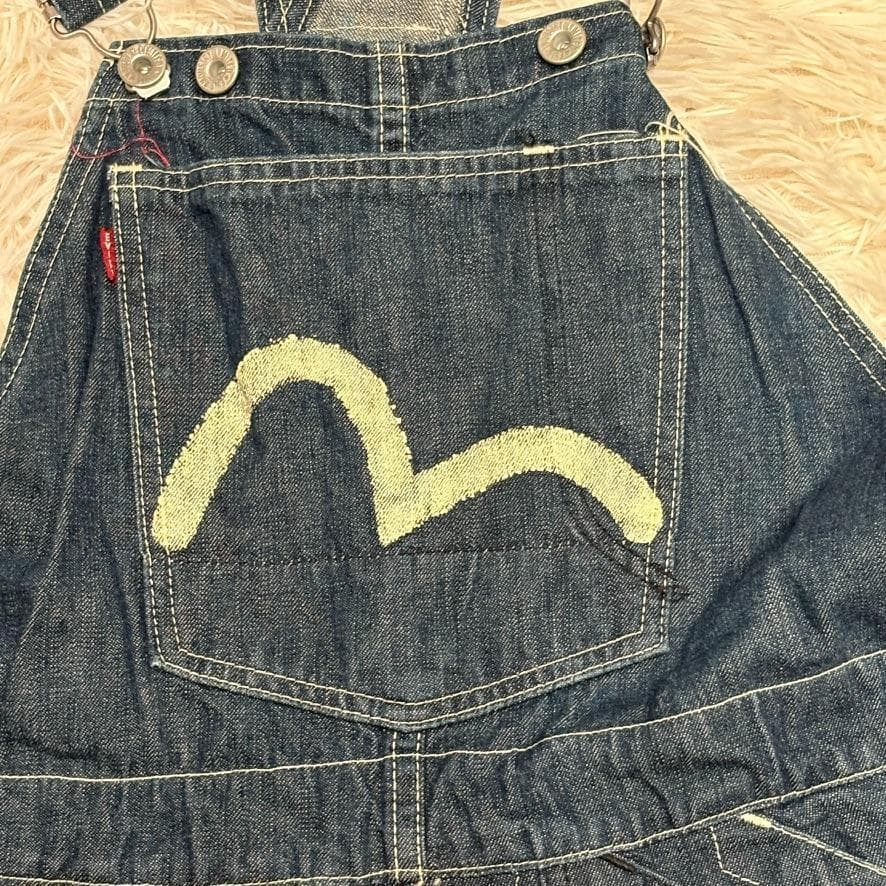 1点もの 希少 EVISE 完売品 オーバーオール W32 濃紺 デニム - メルカリ