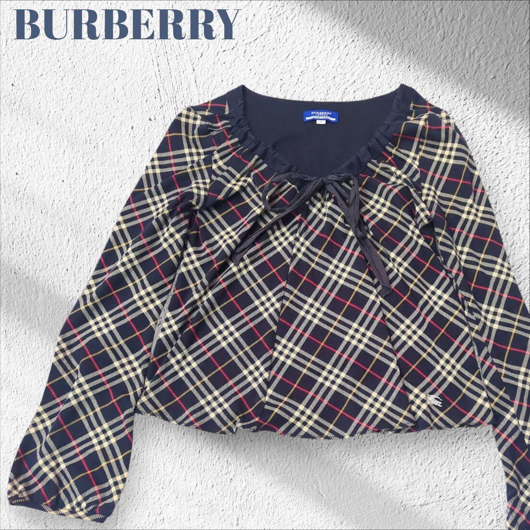 バーバリーブルーレーベル】ノバチェック Aライン カットソー リボン