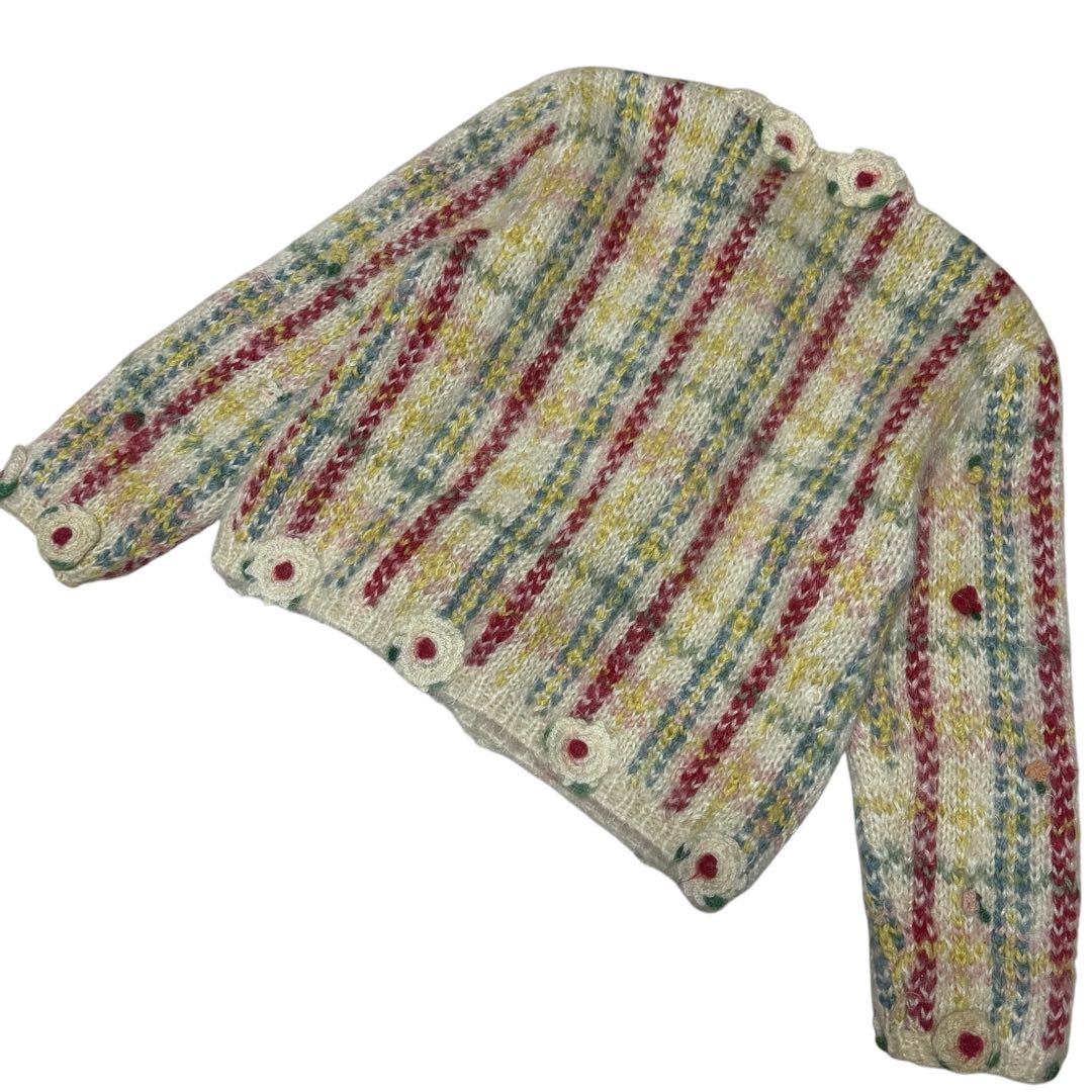 カネコイサオ☆ピンクハウス☆モヘア 3Dフラワーモチーフ 立体編み