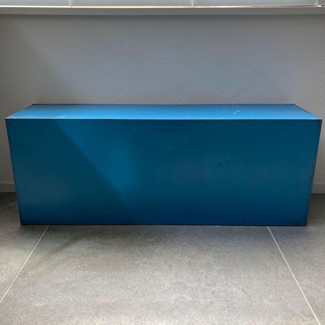 駄菓子屋ブリキ ケース 4枚扉 ガラス窓 仕切付 縦30cm×横79cm