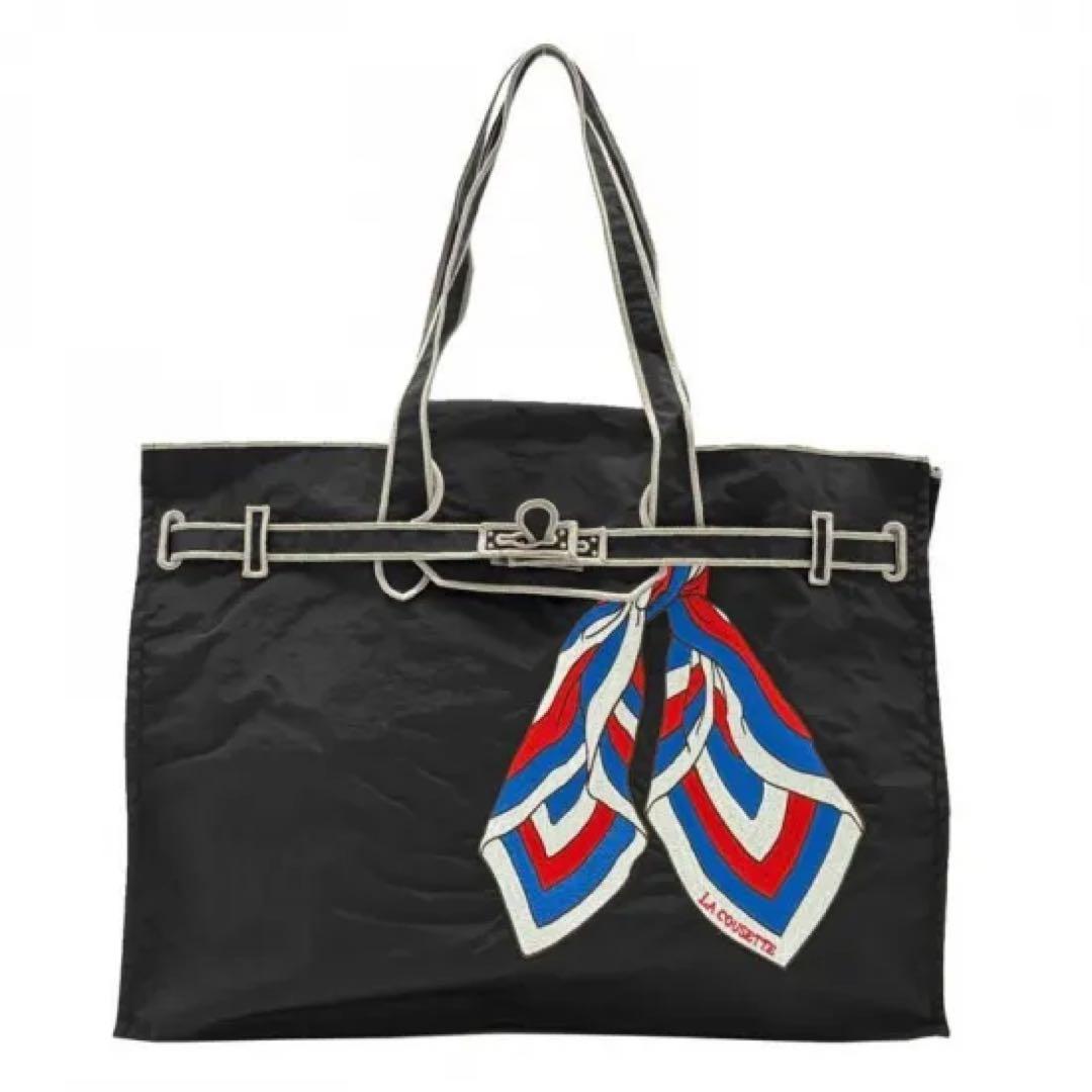 LA COUSETTE ラクゼット クラシックエコバック￼ ブラック　Lサイズ SCARF / New Classical Eco Bag (M) BLACK - LA COUSETTE（ラクゼット