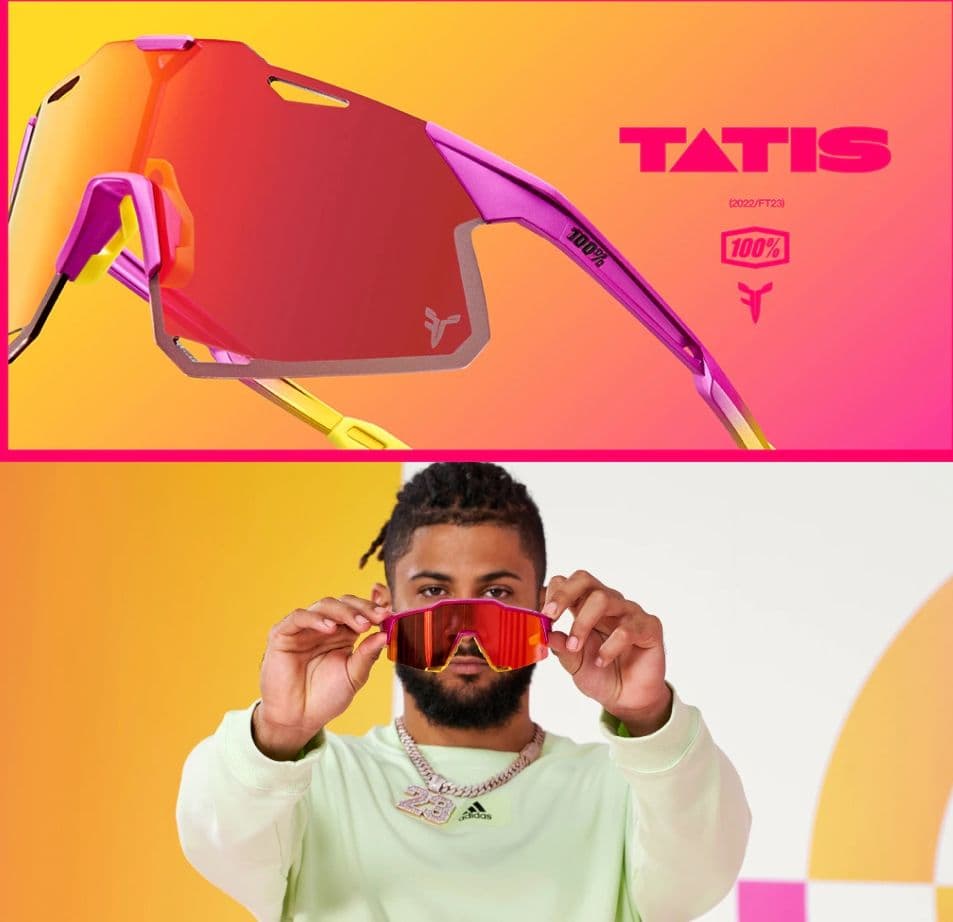 タティスjr コラボモデル 100% S3 SE ピンク/イエロー サングラス