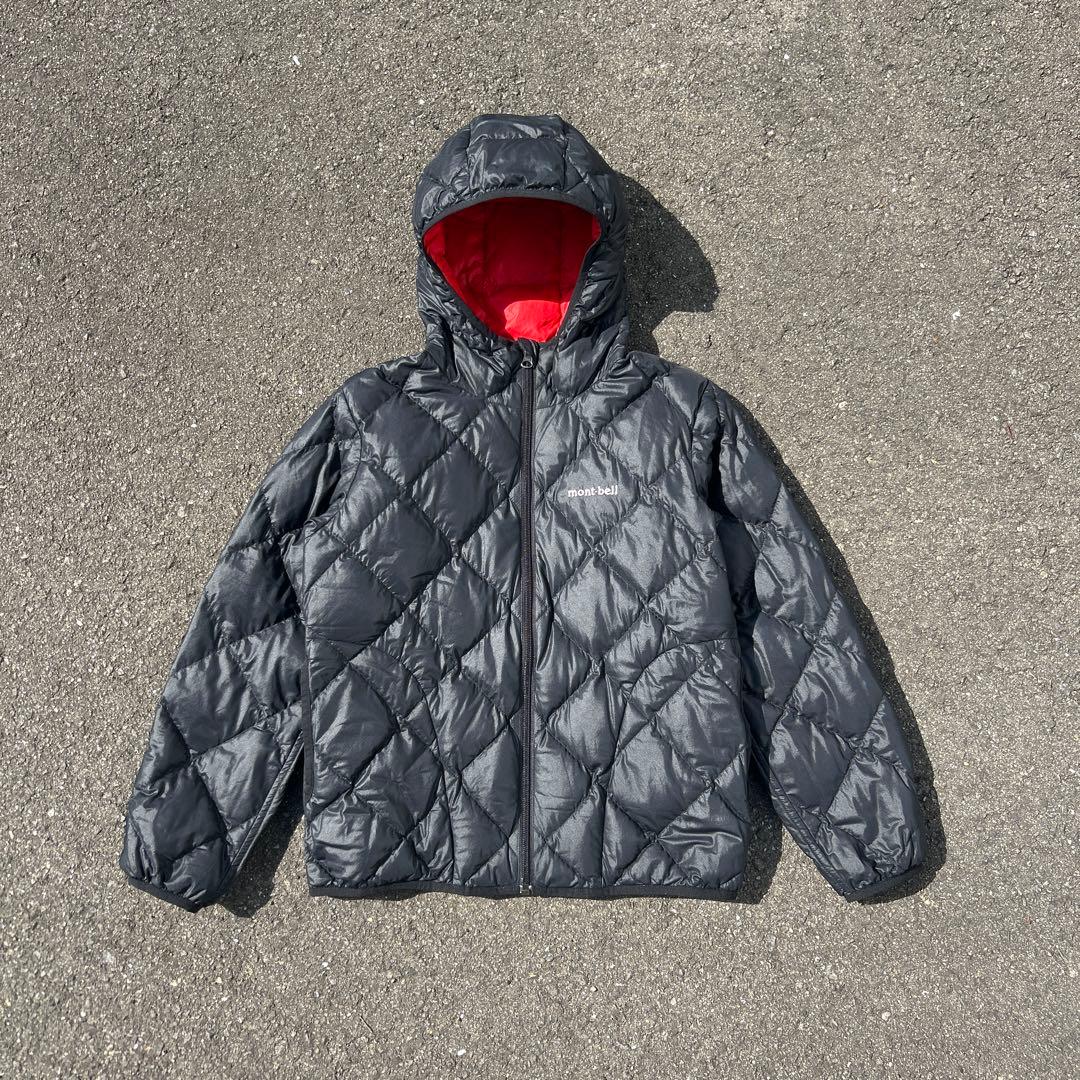 mont-bell down jacket parka black/red - メルカリ