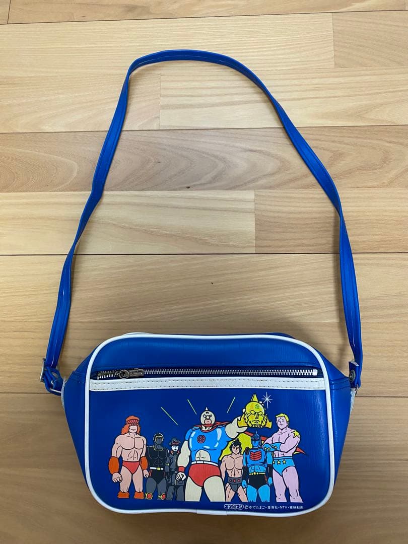 キン肉マン　レトロ　ショルダーバッグ　通園バッグ 希少 80年代 キン肉マン 通園バッグ ショルダーバッグ ブルー レトロ