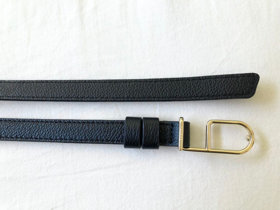 極美品☆POLENE ポレーヌ スキニー Umi ベルト ブラックテクスチャード