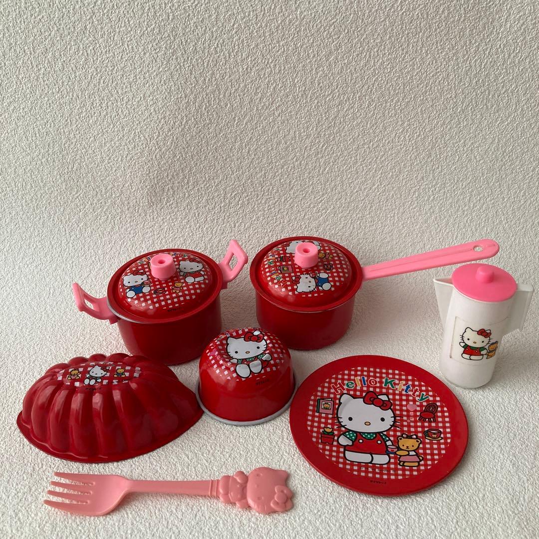 昭和 平成 レトロ レア キティ ちゃん （ブリキ ？）おままごとセット