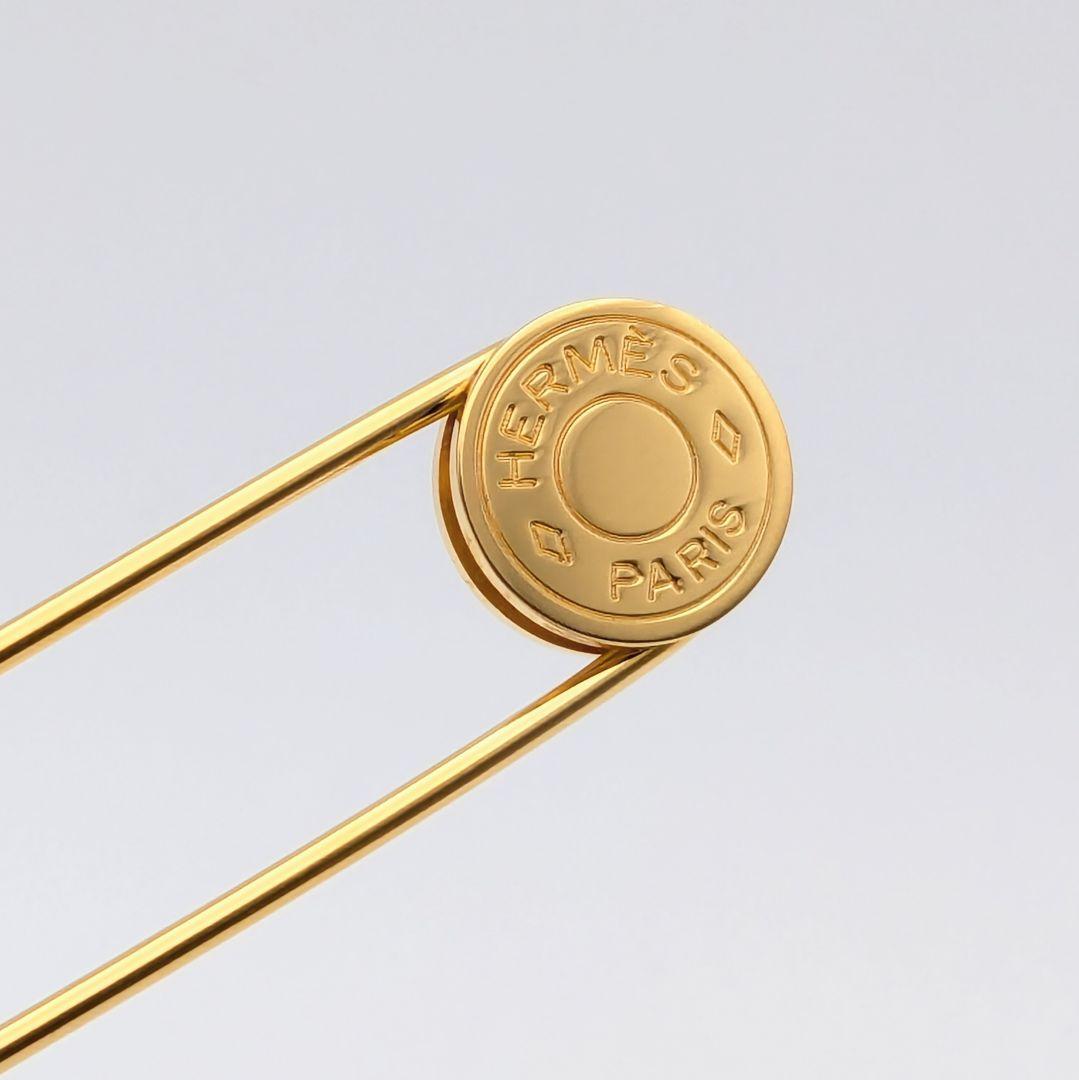 極美品 希少 エルメス セリエ 安全ピン ピンブローチ ゴールド 廃盤