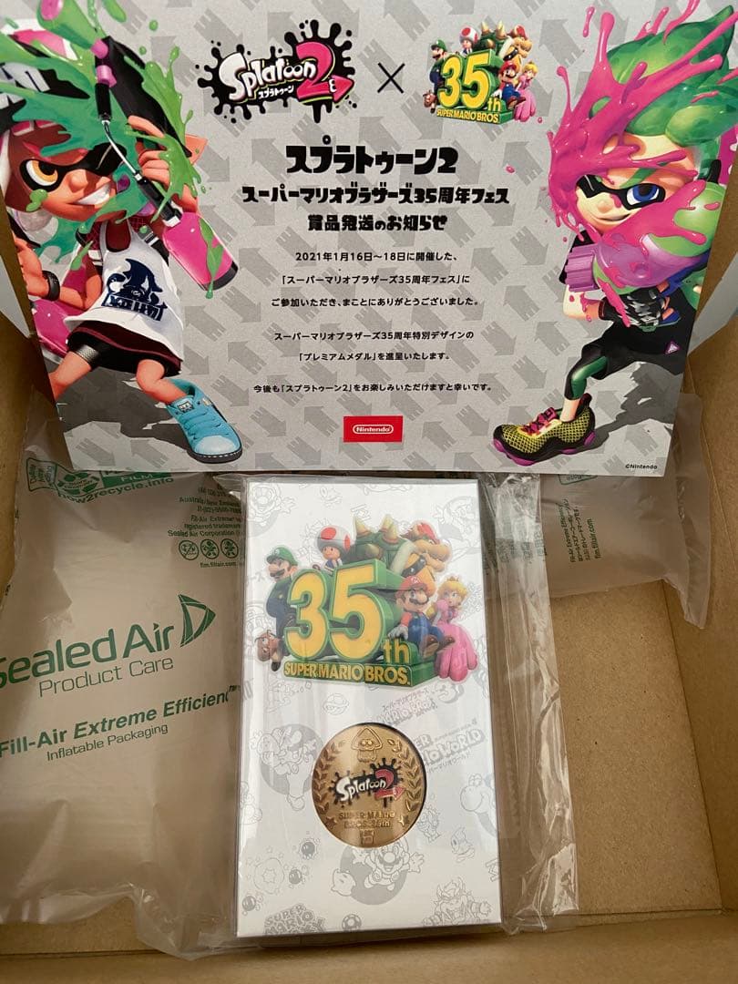 スプラトゥーン2 × スーパーマリオ35周年コラボメダル スーパーマリオメーカー 2」，スーパーマリオブラザーズ35周年 【破格