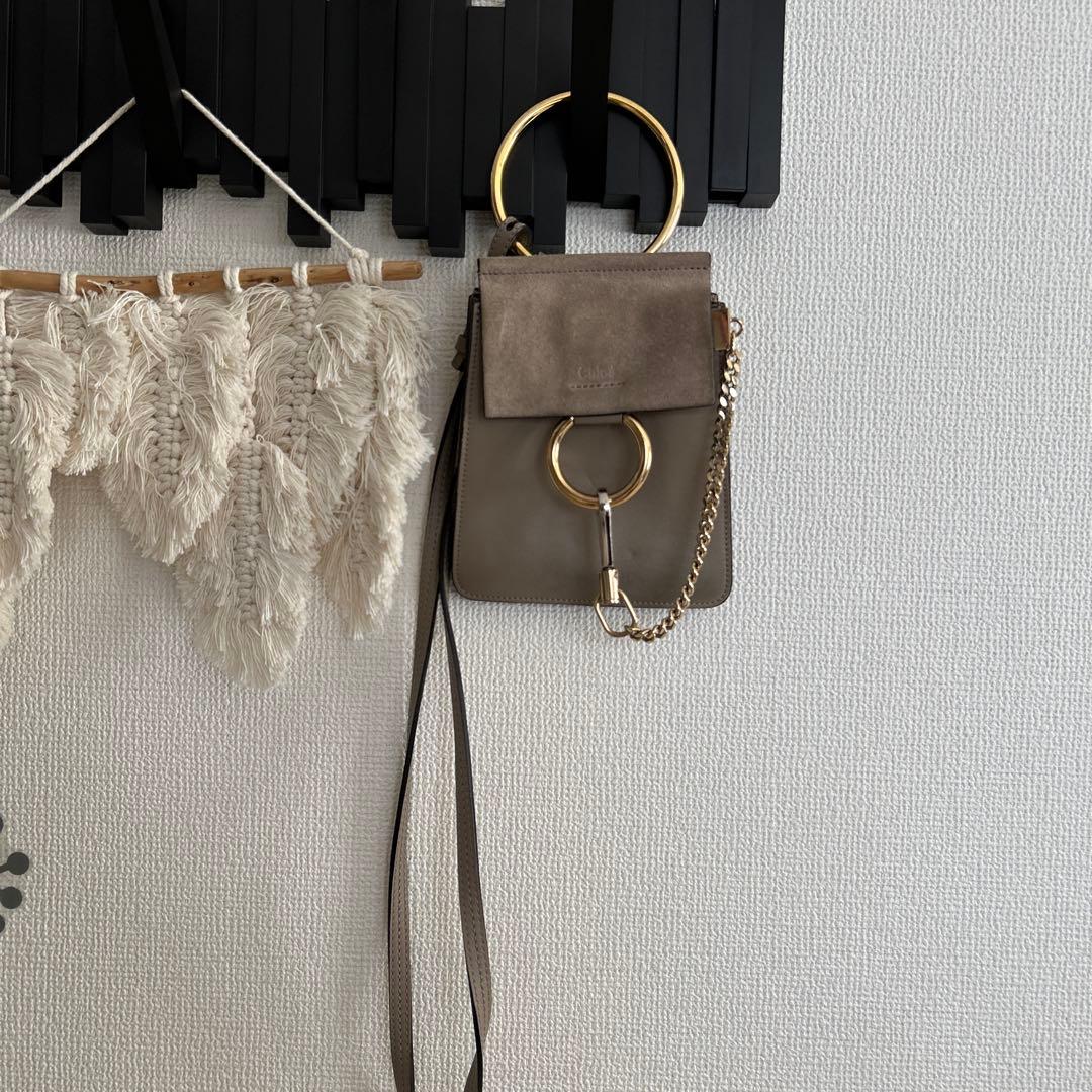 Chloé クロエ　faye フェイ　ショルダーバッグ　グレー アウトレット】Chloe クロエ ショルダーバッグ 2WAY/FAYE フェイ