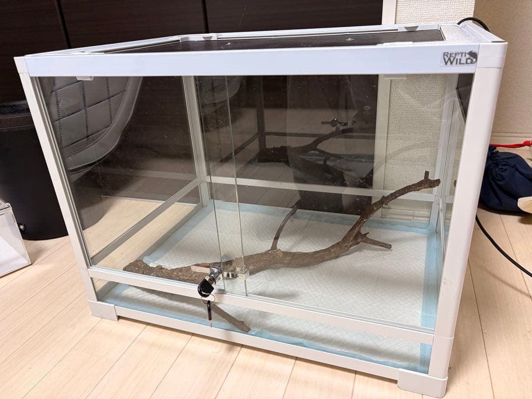 中型 飼育ケージ ヒーター＆鍵付き　メッシュ蓋付き セット温 L みどり商会 爬虫類 小動物 ケージ ヒーター プラスチック