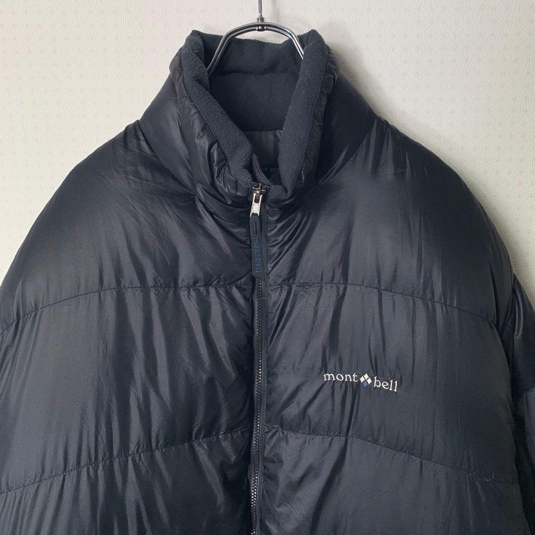 オールドモンベル アルパインダウンジャケット XL ブラック 刺繍ロゴ 肉厚