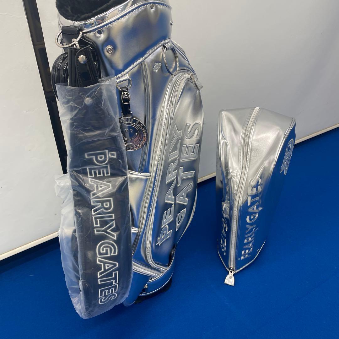 新品未使用 パーリーゲイツ 9型キャディバッグ シルバー - メルカリ