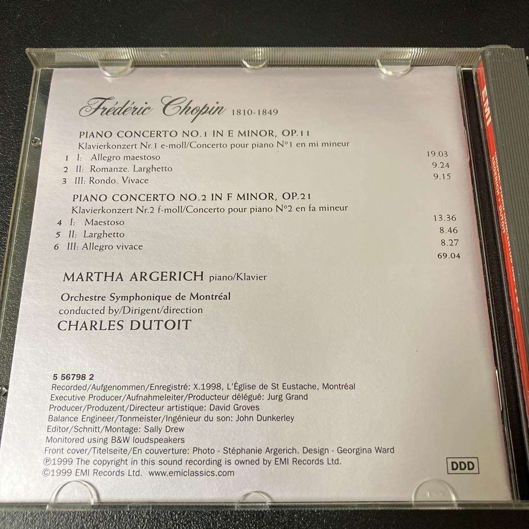 売約済】アルゲリッチ(p) デュトワ＆OSM／ショパンp協奏曲第1番＆第2番