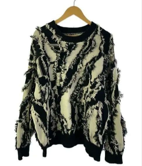 美品✨MAISON SPECIAL☆オーバーサイズ/フリンジ/立体ゼブラ/ニット