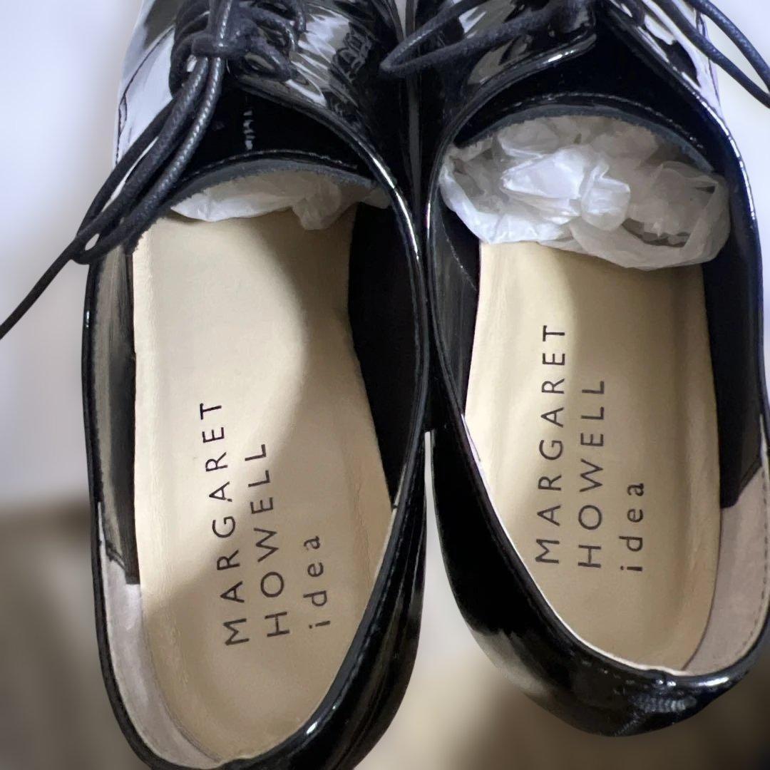 マーガレットハウエルidea エナメルレースアップシューズ黒22.5 - メルカリ