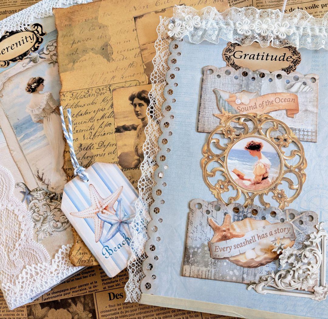 海からの贈り物」海辺のノスタルジー大型ジャンクジャーナル✨Serenity✨