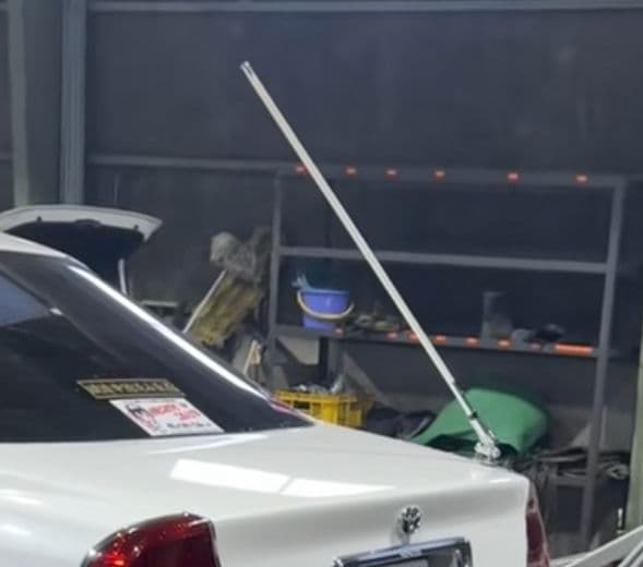 最新作！送料込！100cm VIPアンテナ 白　本物ジャンクションプロデュース