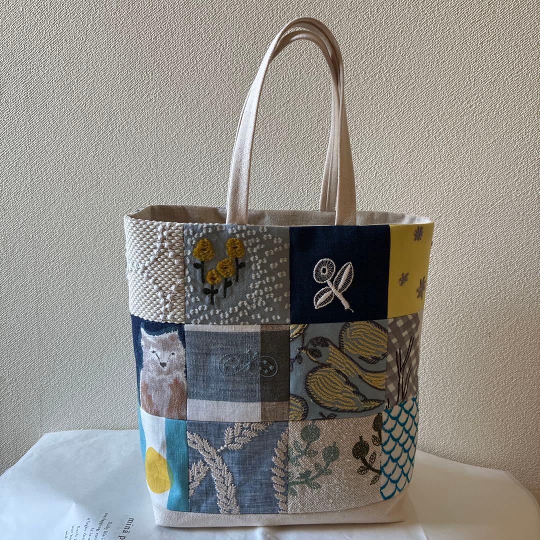 ミナペルホネン 生地使用　ballade パッチワークお散歩トートバッグ ミナペルホネン生地使用 パッチワークの小さなバッグ skip - 7beans