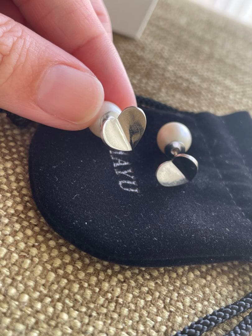 MAYU small heart pierce シルバーハート型ピアス 両耳