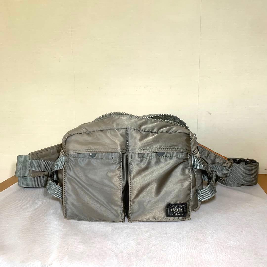 PORTER タンカー ウエストバッグ ボディバッグ シルバーグレー 極美品