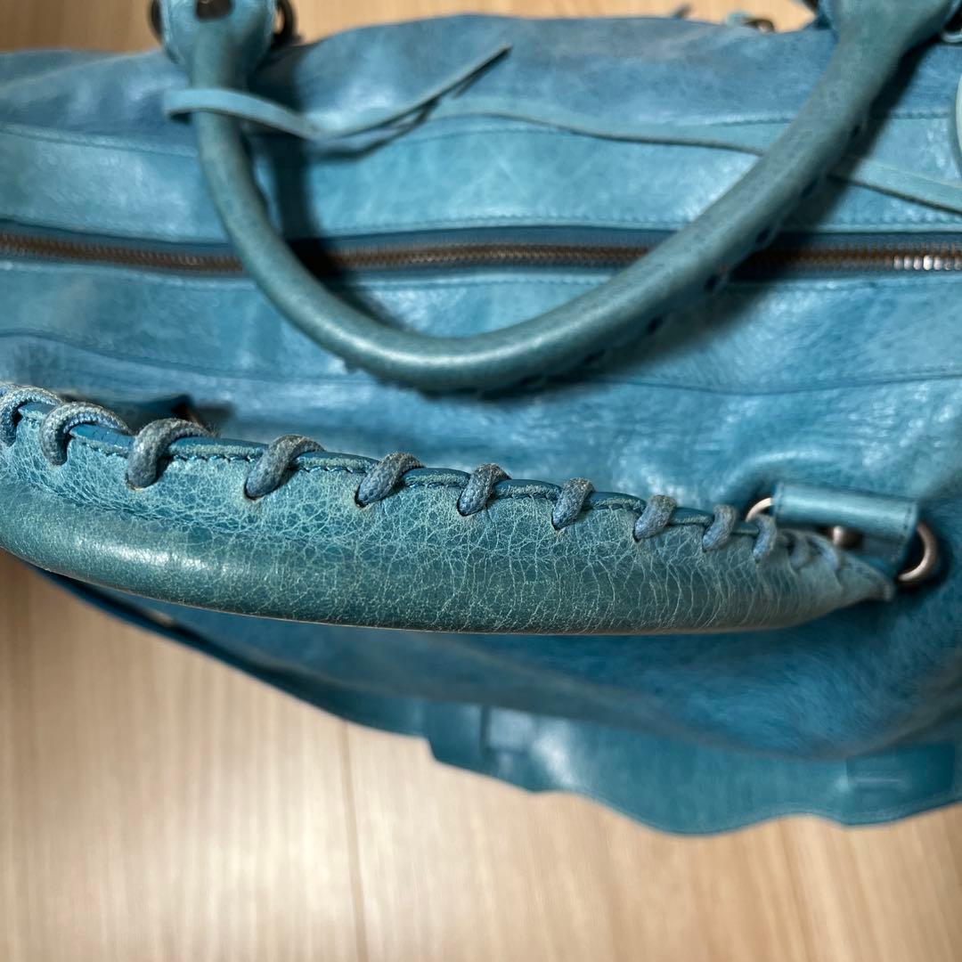 バレンシアガ シティ ターコイズ レアカラー エディターズバッグ 正規